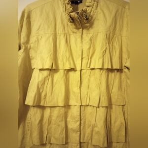 Apt 9 Ruffled Gold Metallic Jacket